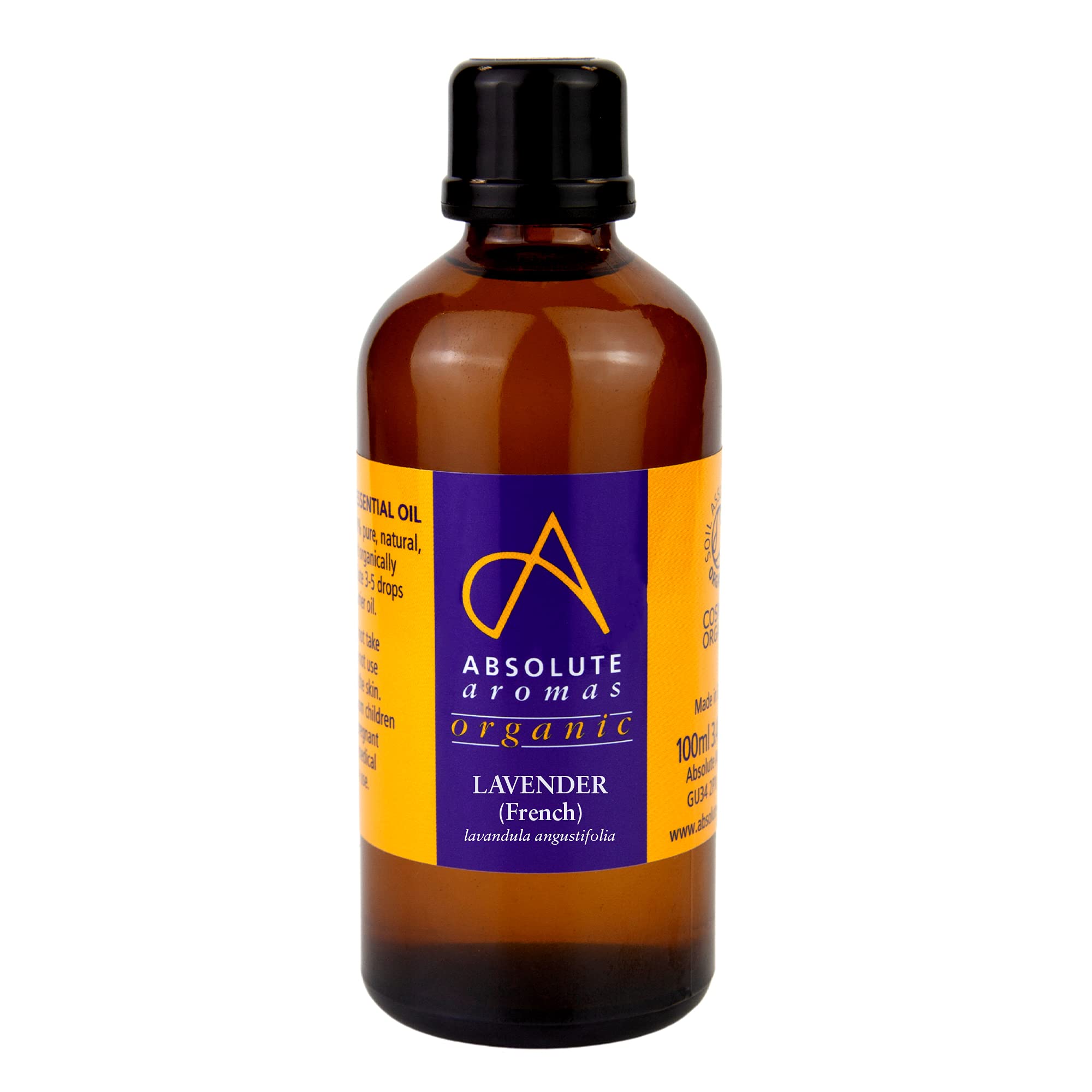 Absolute Aromas Organic Lavender Essential Oil 100ml 100 Pure