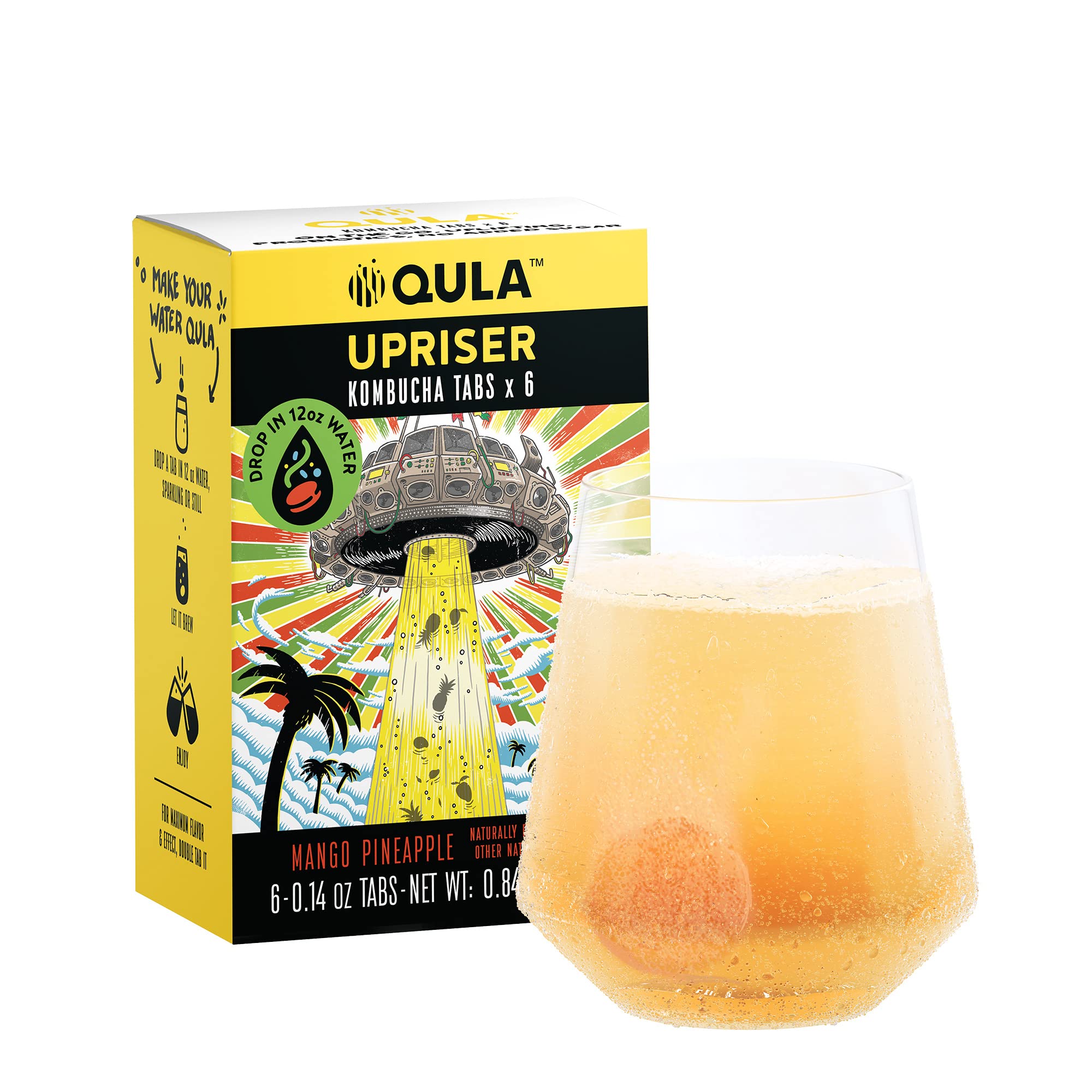 QULA Kombucha Drink Tabs Upriser MANGO PINEAPPLE Flavor Probiotic