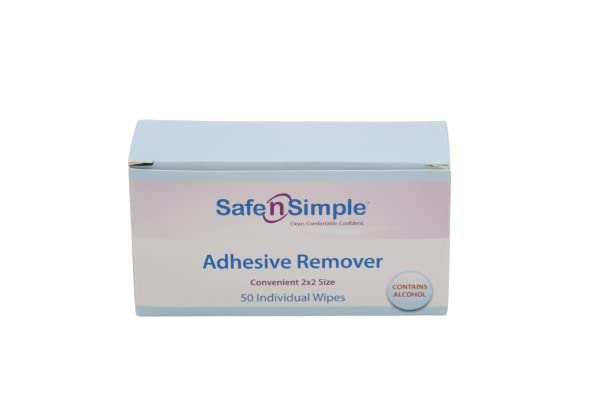 Safe N Simple Adhesive Remover Wipes - 2x2 (Amount: Box of 50)