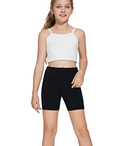  Girls Black Spandex Shorts For Gymnastic And Dance Leotards  Teens Athletic Shorts For Team Sports