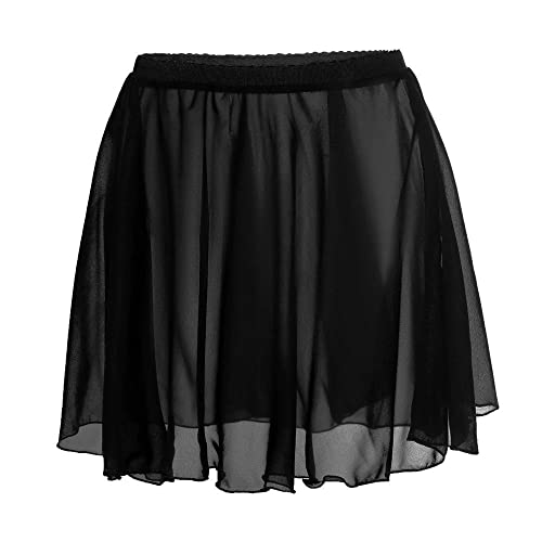 Wanlvhu Ballet Wrap Skirt Sheer Chiffon Dance Skirt For Girls Women Black Small 