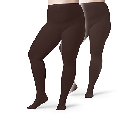 Brown Footless Tights for Women | Ankle Length Pantyhose | Plus Size  Available
