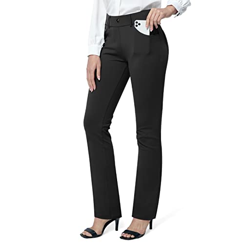 Black Dress Pants for Women Business Casual High Waisted Ankle Work Pants  Straight Leg Office Trousers - AliExpress