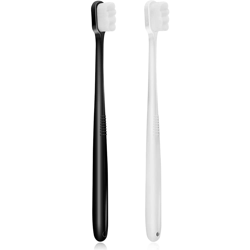 Extra Soft Toothbrush for Sensitive Gums and Teeth. Micro Nano Toothbrushes  with 20,000 Ultra Soft Bamboo Charcoal Bristles. Excellent Cleaning Effect