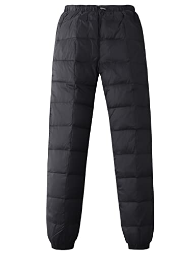 Gihuo Women's Down Pants Winter Windproof Warm Outdoor Ski Snow Pants  Trousers Black Large