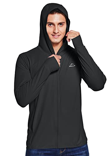  Mens UPF 50+ Sun Protection Hoodie Shirt Long Sleeve SPF  Fishing Outdoor UV Shirt Hiking Lightweight Teal M