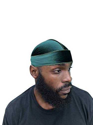 Velvet Durag - Head Wrap 360 Waves Designer Quality Lasts Forever Multiple  Styles Dark Green