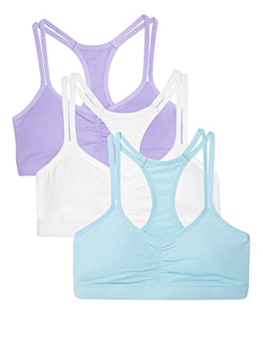 Fruit of the Loom Girls' Cotton Stretch Sports Bra 3-Pack 30