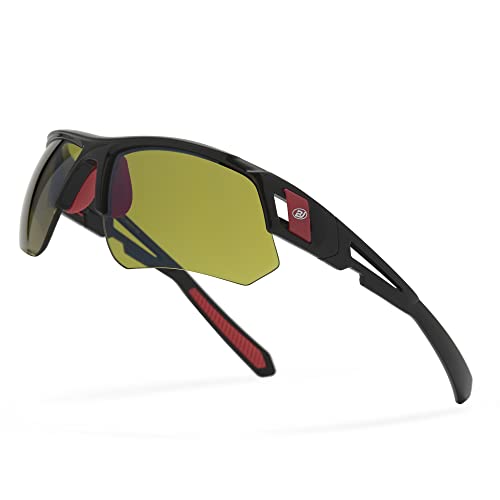 BLAITEJUS Golf Sunglasses for Men Women Wrap Semi-Rimless Sports Sunglasses  Golfing Shades UV400 Protection Sun