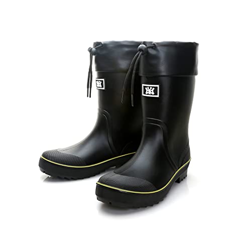 Rain Boots for Men, Waterproof PVC Rubber Boots Mens Garden Boots, Comfort  Mid-Calf Lightweight Adjustable