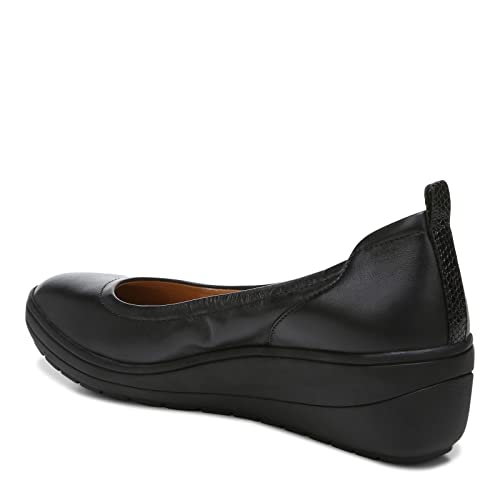 Womens black hotsell leather wedges