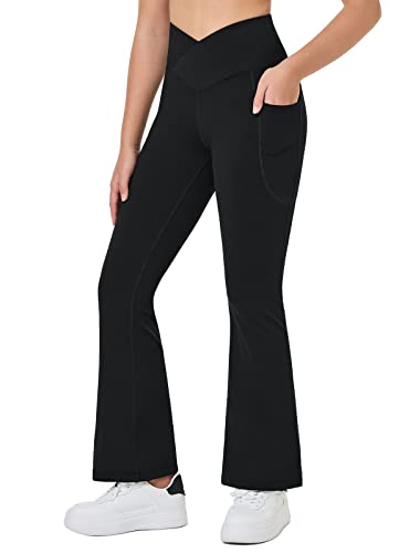 Women's Bootleg Yoga Pants Crossover Flare Leggings High Waisted Casual  Workout Pants