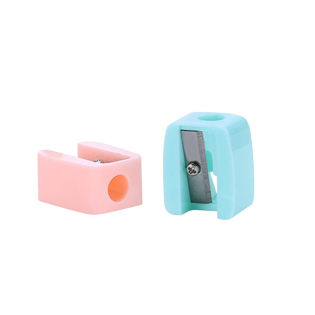 2Pcs Single Hole Pencil Sharpeners, Plastic Manual Pencil