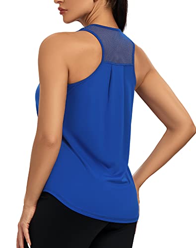Move With You Womens Summer Tops Workout Tank Tops Loose Fit Mesh