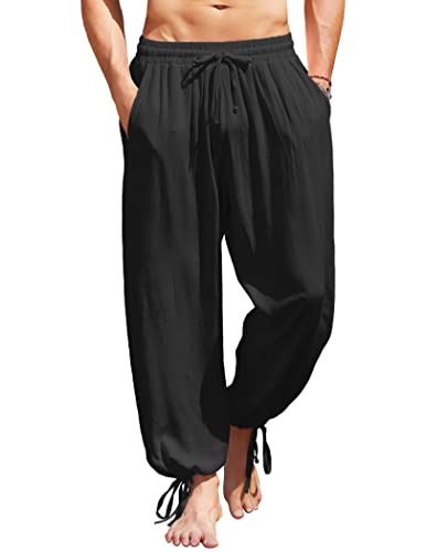 Buy Sarin Mathews Womens Capri Yoga Pants Loose Workout Joggers Drawstring  Sweatpants Lounge Pajama Capris Pants with Pockets Black L at Amazon.in