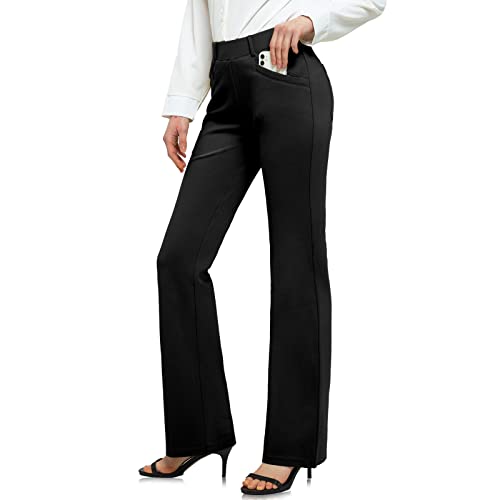 MoFiz Slacks for Women Women Bootcut Office Trousers Yoga Pants for Women  Women's Bootcut Dress Pants Womens Golf Pants Pull on Trousers with Pockets  Black X-Small : : Clothing, Shoes & Accessories