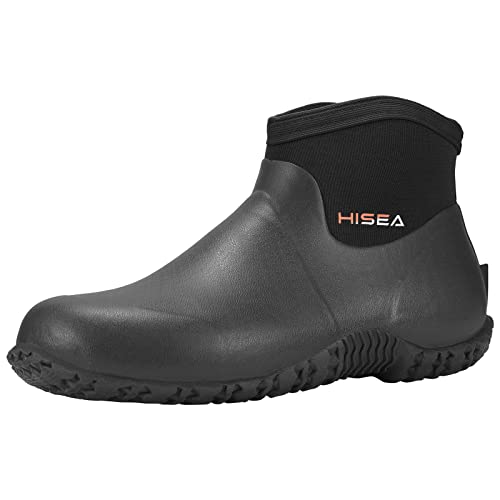 HISEA Women's Ankle Rain Boots, Rubber Fishing  