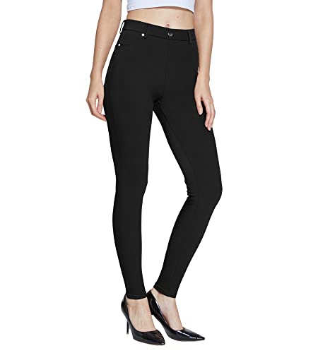 Women's Black Mid Rise Stretchy Jeggings
