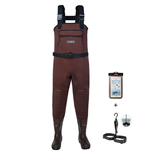 HISEA Neoprene Fishing Chest Waders for Men with Boots Cleated Bootfoot  Waterproof Mens Womens Wader Fishing