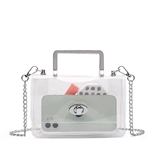 Amazon.com: FAIME 3 in 1 Clear Purse for Women Stadium, Cute Clear  Crossbody Bag Stadium Approved, Small Clear Clutch Purse, Transparent Party Clear  Handbag for Sports, Concert, Prom (Gold) : Sports & Outdoors