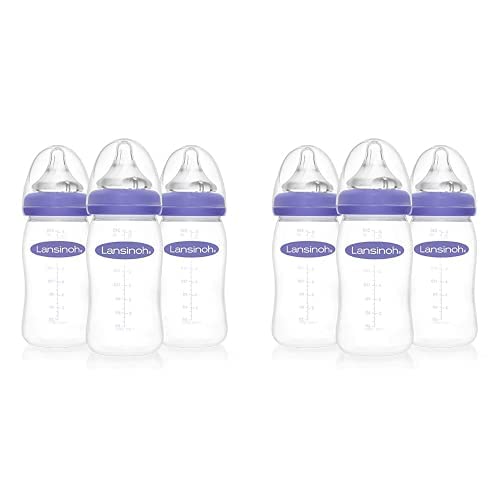 Lansinoh Glass Feeding Bottle 240ml/8oz For Babies Toddlers Medium