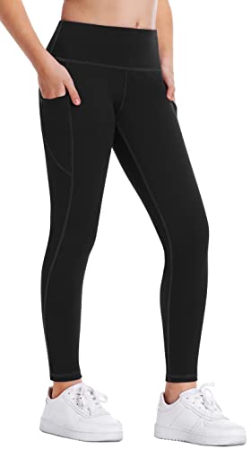 ODODOS Women's High Waisted Yoga Pants with Pocket, Workout Sports Running  Athletic Pants with Pocket, Full-Length,Black2Pack,Small