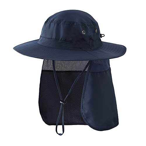 Home Prefer Mens Sun Hat with Neck Flap Quick Dry UV Protection