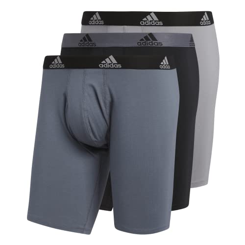 adidas Men's Sport Performance Mesh Graphic 3-Pack Boxer Brief, Conscript  Black/Black/Clear Onix Grey, Small at  Men's Clothing store