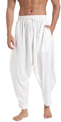 Striped Pants / Wide leg pants / Striped Cotton Harem Pants : Nature T –  Nuichan