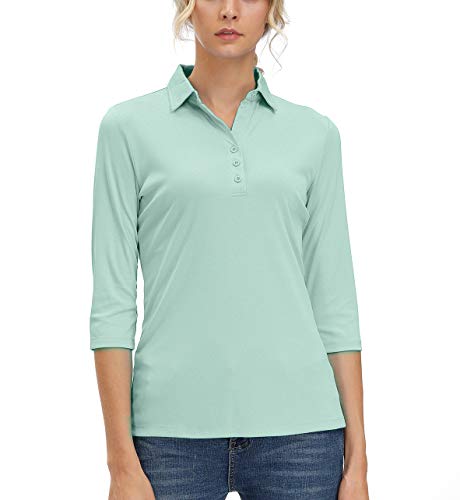 Women's Polo Shirts Quick Dry Golf 4-Button Sports Fitness Tops