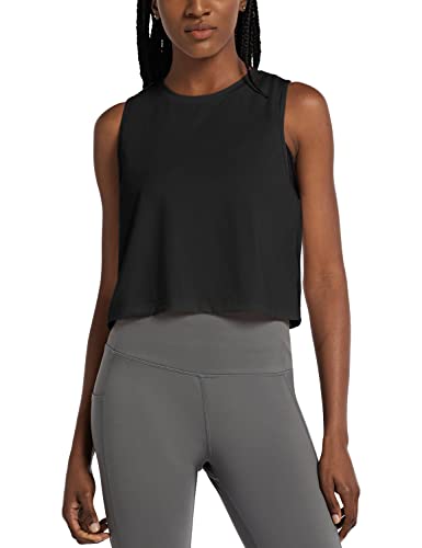 BALEAF Women's Crop Tops Workout Cropped Tank Tops Athletic Muscle