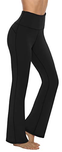 TRASA Bootcut High Waist Yoga Pants with 2 Pocket - Black –