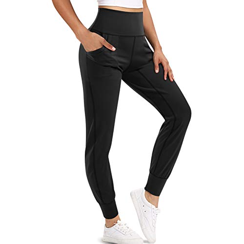 Slim Fit Women's Joggers, High Waist Tummy Control Leggings With Deep Side  Pockets, Breathable Soft Woman's Pants, Highwaisted Lounge Pant -   Canada