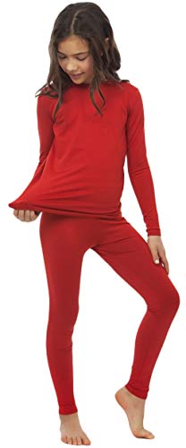 Kids' RED Chinese 100% Cotton Long Johns Thermal Underwear