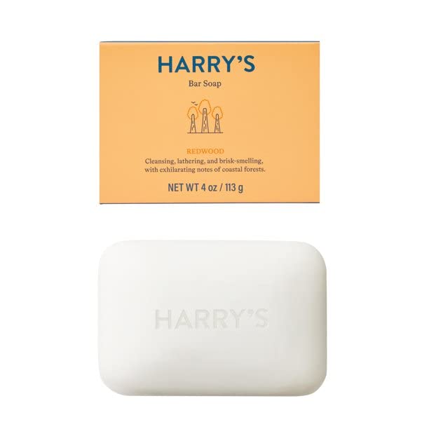 Harry's Men's Bar Soap Redwood Scent Body Bar Soap for Men 4 Bars Net Wt 4  oz Each