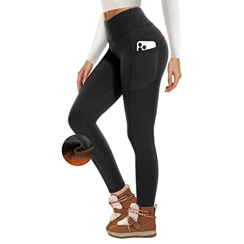 Fleece Lined Leggings Women Winter, Warm Leggings for Women, Plus Size Snow  Pants Thermal Clothes A-Black at  Women's Clothing store
