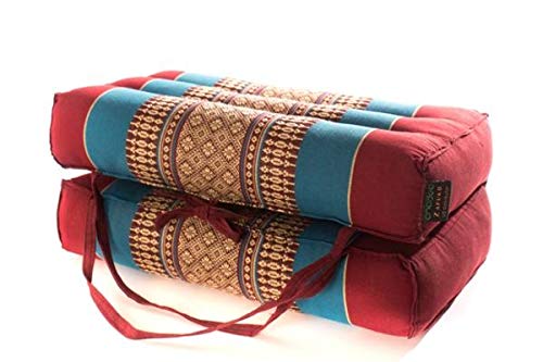 Zafuko Large Foldable Meditation and Yoga Cushion - Red/Blue