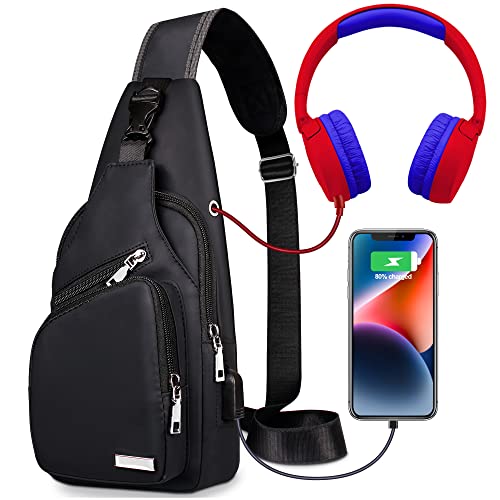 Mens Sling Bags 2 pcs sports crossbody bag cell phone crossbody waist bag  for men Men Sports Chest Bag cross chest bag Shoulder Backpack Sling Bag