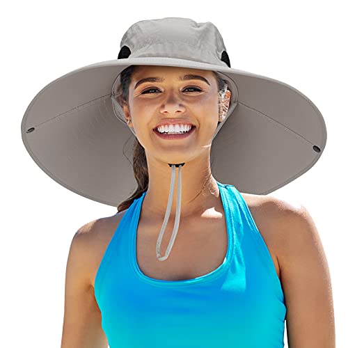 Leotruny Super Wide Brim Bucket Hat UPF50+ Waterproof Sun Hat for