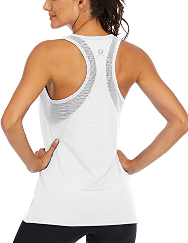  ICTIVE Workout Tank Tops for Women Loose fit Yoga Tops for Women  Mesh Racerback Tank Tops Open Back Muscle Tank Workout Tops for Women  Running Tank Tops Activewear Gym Tops Apricot