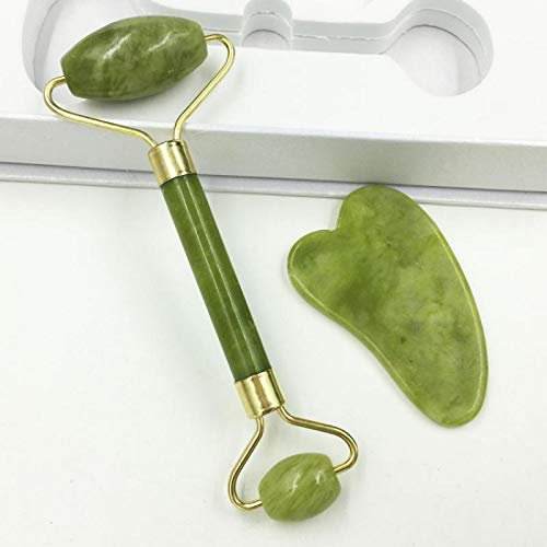 Jade Roller and Gua Sha Skin Scraper Set