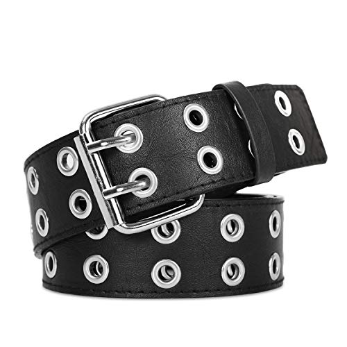 XZQTIVE 2 Pack Women Plus Size Leather Belts Fashion Cowhide Black Waist  Belt wi