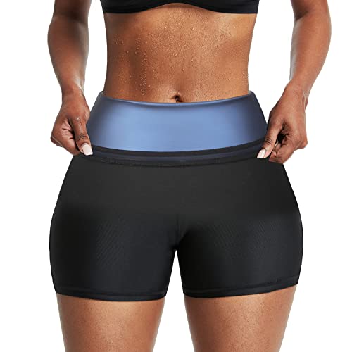 BODYSUNER Waist Trainer Trimmer Sweat Belt Band for Women Lower Belly Fat  Sauna Slimming Belt Suit Workout Blue Large-X-Large