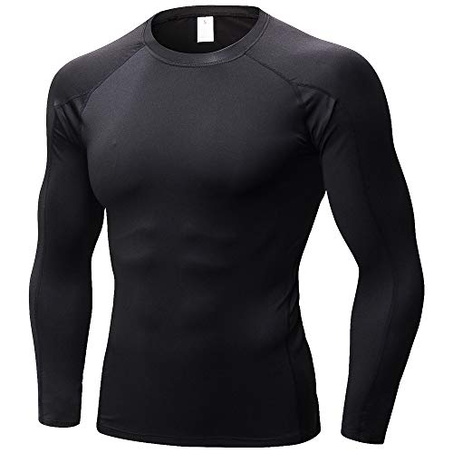 Mens Athletic Compression Shirts Sports Top Long Sleeve Quick