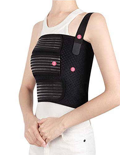 Solmyr Rib Brace Broken Rib Belt, Rib Support Brace for Men and Women,  Breathable Chest Wrap Belt for Sore or Bruised Ribs Support, Sternum  Injuries, Dislocated Ribs Protection, Pulled Muscle Pain (L