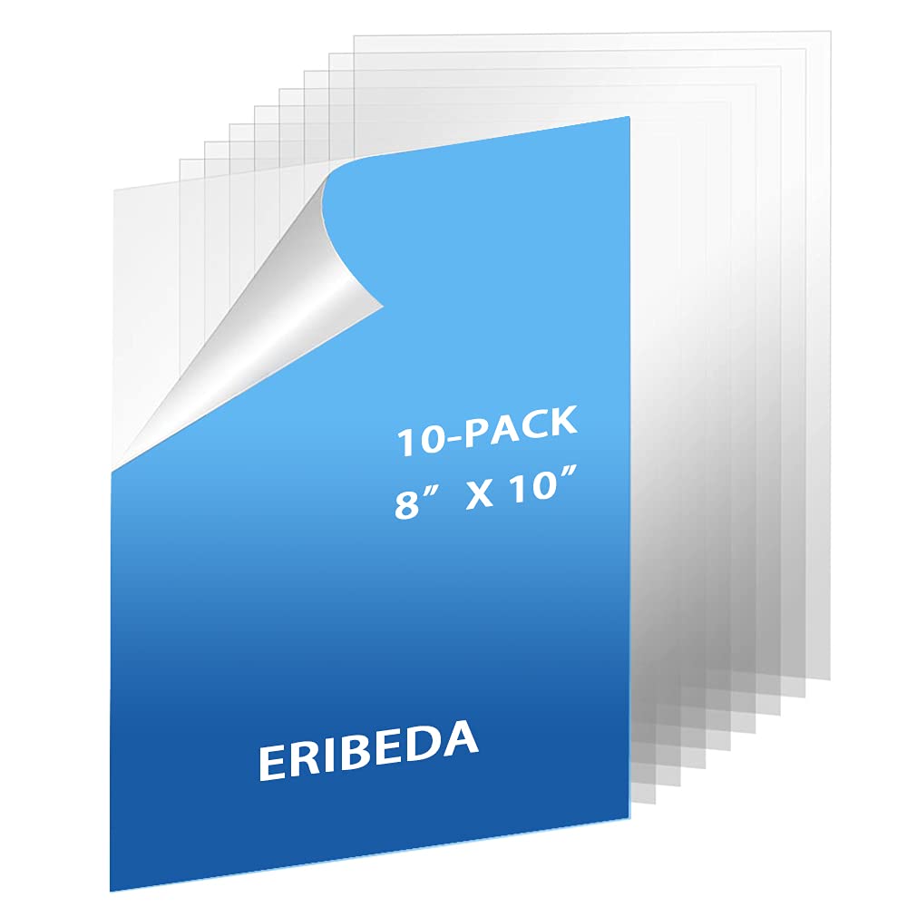 10 Pack Clear Plastic Sheet, 8''x10'' Plexiglass Panels 0.03 Thick