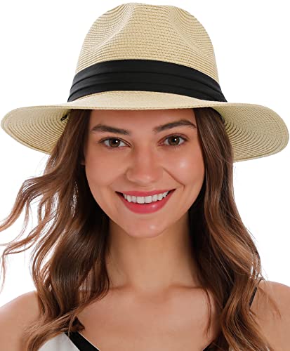 Simplicity Fedora Hats for Women Mens Panama Fedora Sun Hat Men