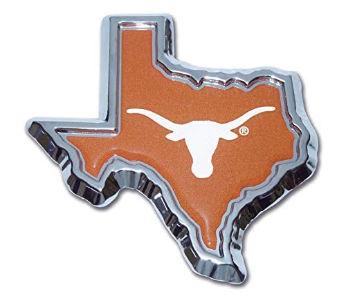 The University of Texas Longhorns Metal Auto Emblem (State Shape