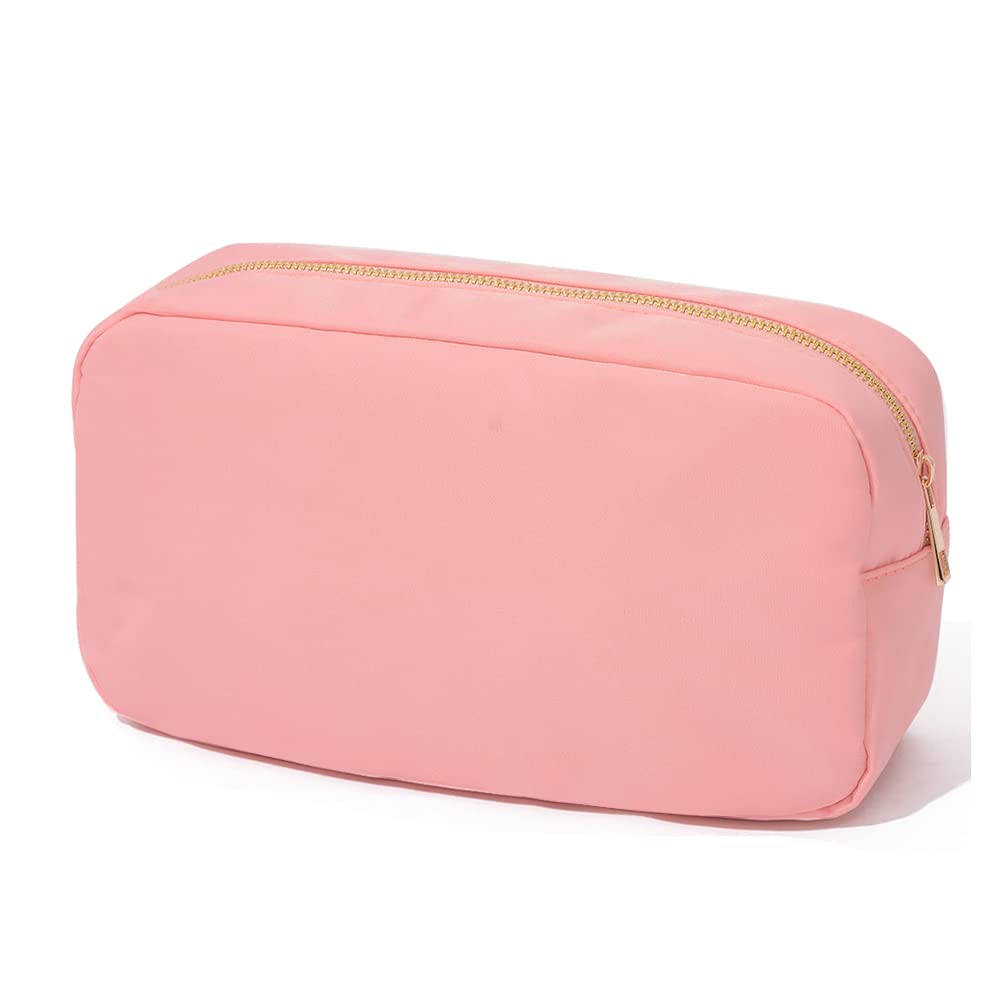 Pink Stripe Oilcloth Large Cosmetic Bag –