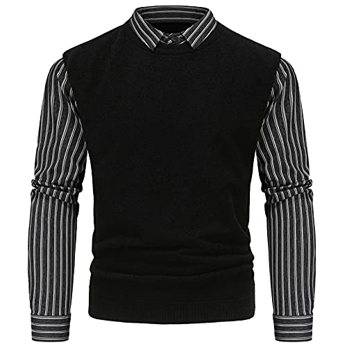  Mens Sweater Polo Sweatshirt Hoodies for Men Pullover Soft Long  Sleeve Shirts for Men Men's Casual Jacket Men's 1/4 Zip Sweaters Black :  Clothing, Shoes & Jewelry
